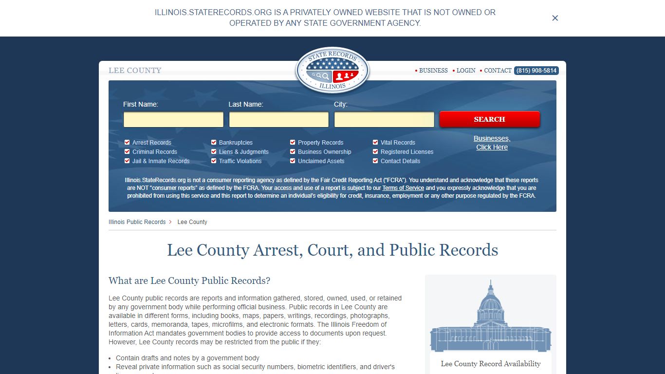 Lee County Arrest, Court, and Public Records